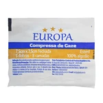 COMPRESSA DE GAZE ESTÉRIL 7,5X7,5CM COM 5 DOBRAS 5UN EUROPA