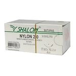FIO SUTURA NYLON PRETO CUTICULAR TAM 2-0 45CM C/24UN SHALON (2-0-45CM-AG3/8CIR.TRG2.0)