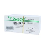 FIO SUTURA NYLON PRETO CUTICULAR TAM 2-0 45CM C/24UN SHALON (2-0-45CM-AG1/2CIR.TRG2.0)