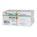 FIO SUTURA NYLON PRETO CIRURGIA VASCULAR CX C/24UN SHALON (4-0-75CM-AG1/2CIR.QUA2.0)