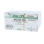 FIO SUTURA NYLON PRETO PARA OFTALMOLOGIA CX C/12UN SHALON (10-0-18CM-2XAG3/8.ESP0.65)
